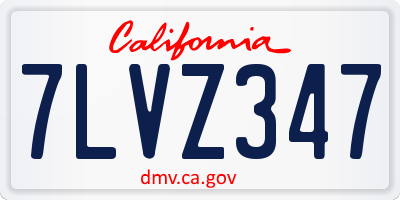 CA license plate 7LVZ347