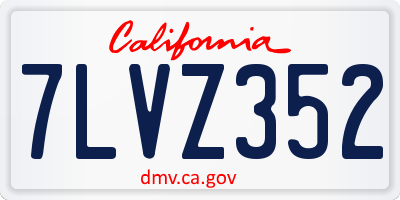 CA license plate 7LVZ352