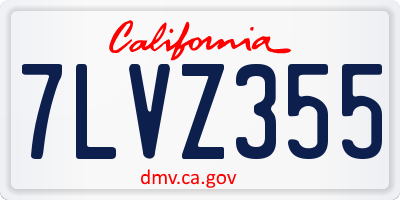 CA license plate 7LVZ355