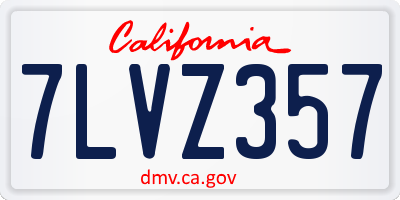 CA license plate 7LVZ357