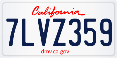 CA license plate 7LVZ359