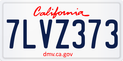CA license plate 7LVZ373