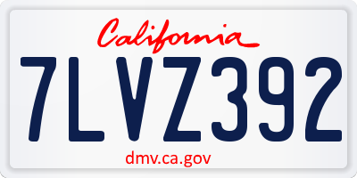 CA license plate 7LVZ392