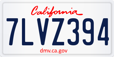 CA license plate 7LVZ394