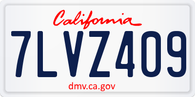 CA license plate 7LVZ409