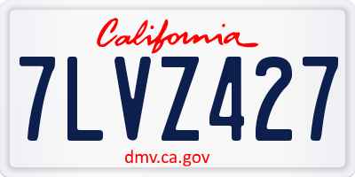 CA license plate 7LVZ427