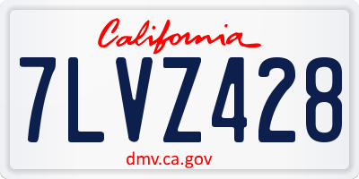 CA license plate 7LVZ428