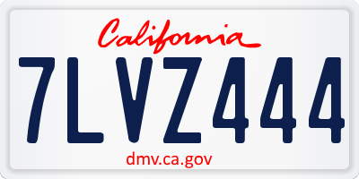 CA license plate 7LVZ444