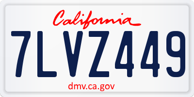 CA license plate 7LVZ449