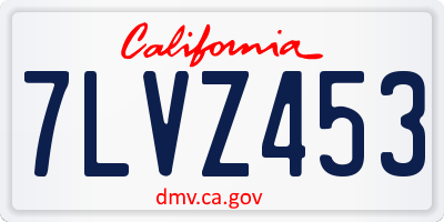 CA license plate 7LVZ453