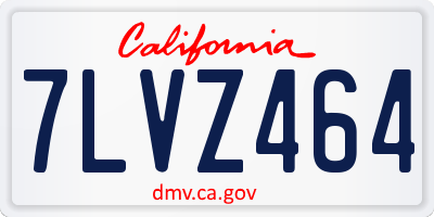 CA license plate 7LVZ464