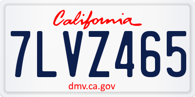 CA license plate 7LVZ465