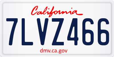 CA license plate 7LVZ466