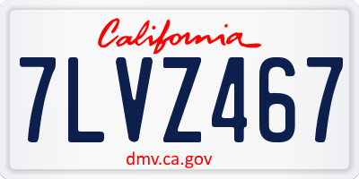 CA license plate 7LVZ467
