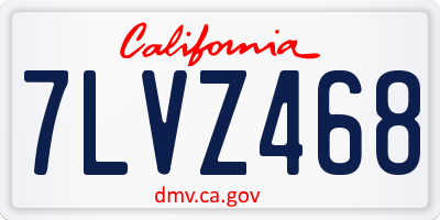 CA license plate 7LVZ468
