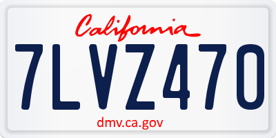 CA license plate 7LVZ470