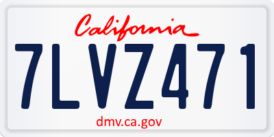 CA license plate 7LVZ471