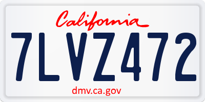 CA license plate 7LVZ472