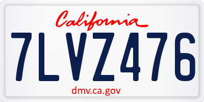 CA license plate 7LVZ476