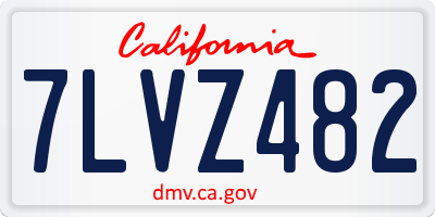 CA license plate 7LVZ482