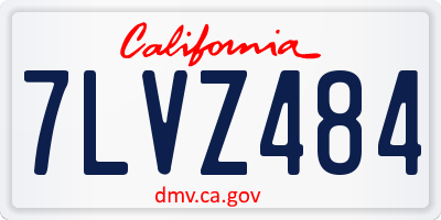 CA license plate 7LVZ484