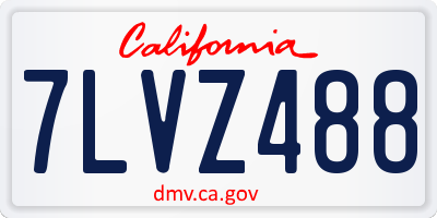 CA license plate 7LVZ488