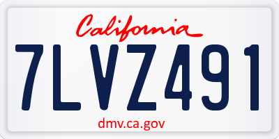 CA license plate 7LVZ491
