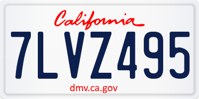 CA license plate 7LVZ495