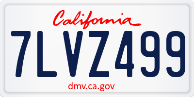 CA license plate 7LVZ499
