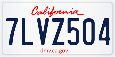 CA license plate 7LVZ504