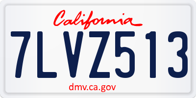CA license plate 7LVZ513