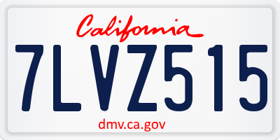 CA license plate 7LVZ515