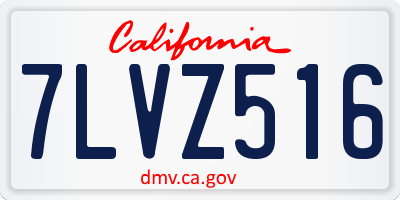 CA license plate 7LVZ516