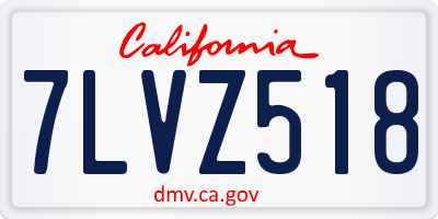 CA license plate 7LVZ518