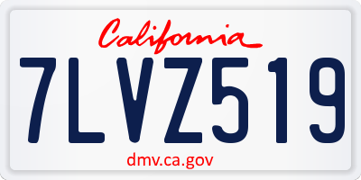 CA license plate 7LVZ519