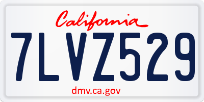 CA license plate 7LVZ529