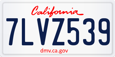 CA license plate 7LVZ539