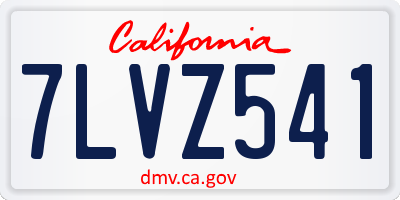 CA license plate 7LVZ541