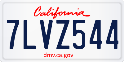CA license plate 7LVZ544