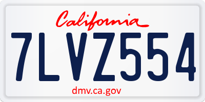 CA license plate 7LVZ554