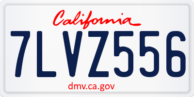 CA license plate 7LVZ556