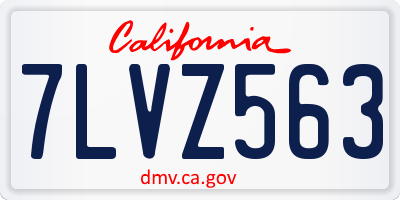 CA license plate 7LVZ563