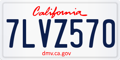 CA license plate 7LVZ570