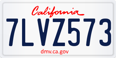 CA license plate 7LVZ573