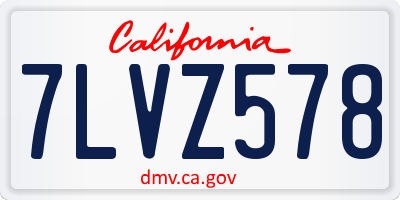 CA license plate 7LVZ578