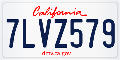 CA license plate 7LVZ579