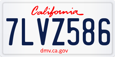 CA license plate 7LVZ586