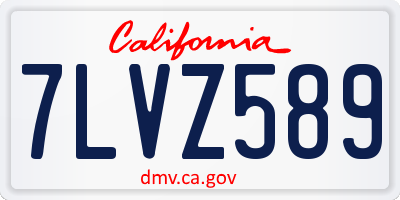 CA license plate 7LVZ589