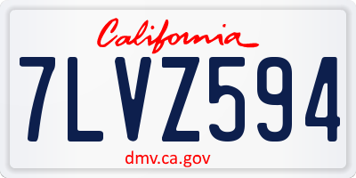 CA license plate 7LVZ594