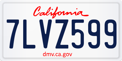 CA license plate 7LVZ599